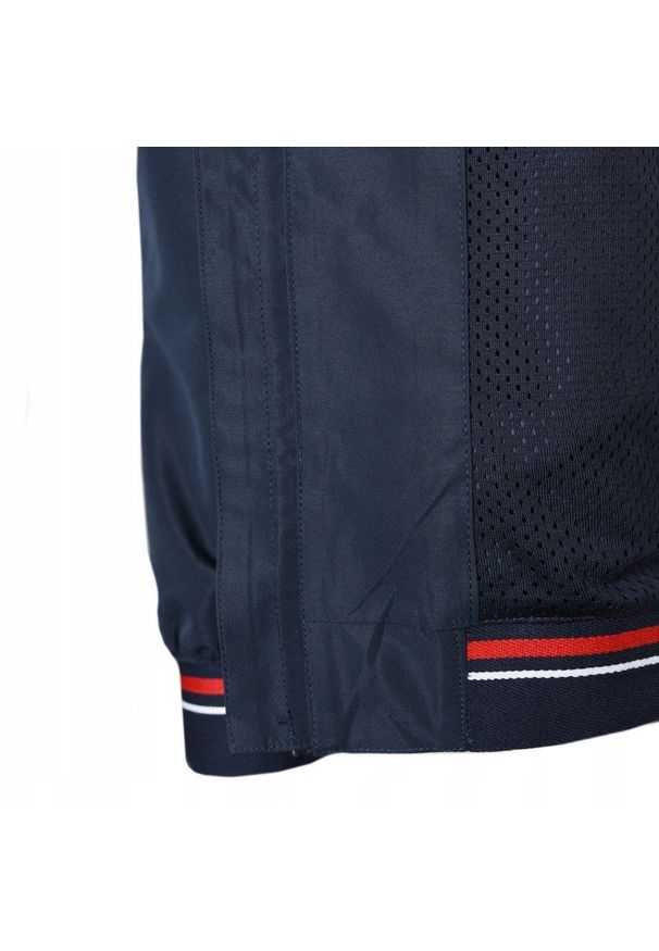 Granatowa Wiatrówka Męska z Odpinanym Kapturem - Pako Jeans. Kolor: niebieski. Materiał: poliester. Sezon: wiosna, jesień