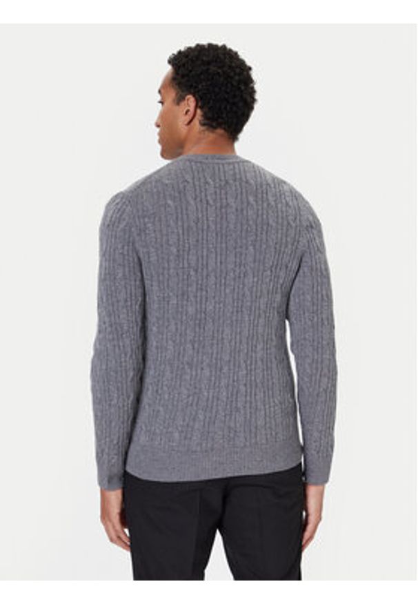 BOSS Sweter H-Hetico 50549975 Szary Regular Fit. Kolor: szary. Materiał: wełna