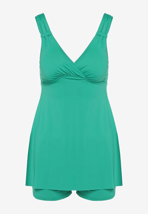 Renee - Zielone Tankini Bandeau Dwuczęściowe z Długim Topem i Szortami Marivona. Kolor: zielony. Długość: długie