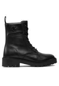 Calvin Klein Jeans Trapery Combat Boot Mid Zip Lth In Calf YW0YW01550 Czarny. Kolor: czarny. Materiał: skóra