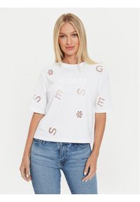 Guess T-Shirt Peony V4YI16 I3Z14 Biały Boxy Fit. Kolor: biały. Materiał: bawełna #1