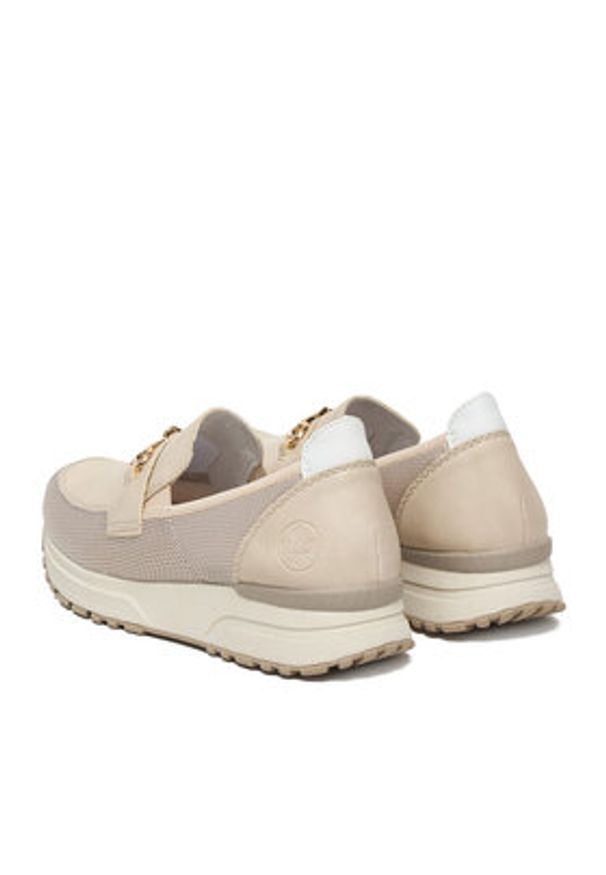 Rieker Półbuty N7455-60 Beżowy. Kolor: beżowy. Materiał: materiał