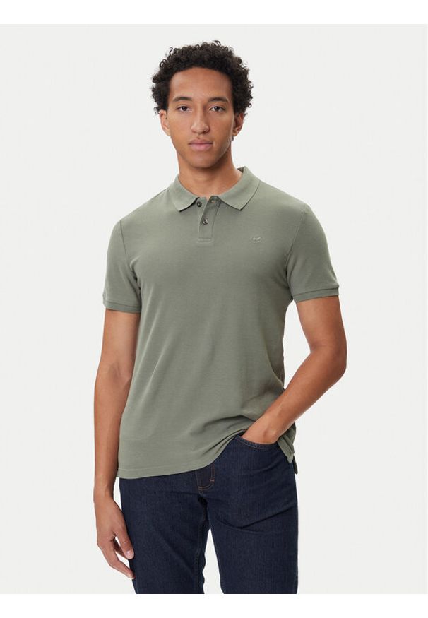 Mustang Polo Pierre 1016880 Zielony Slim Fit. Typ kołnierza: polo. Kolor: zielony. Materiał: bawełna