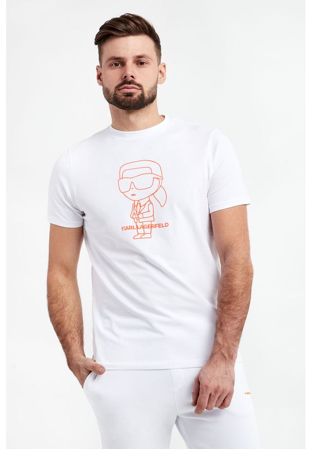 Karl Lagerfeld - T-shirt męski KARL LAGERFELD. Materiał: bawełna, włókno. Wzór: nadruk