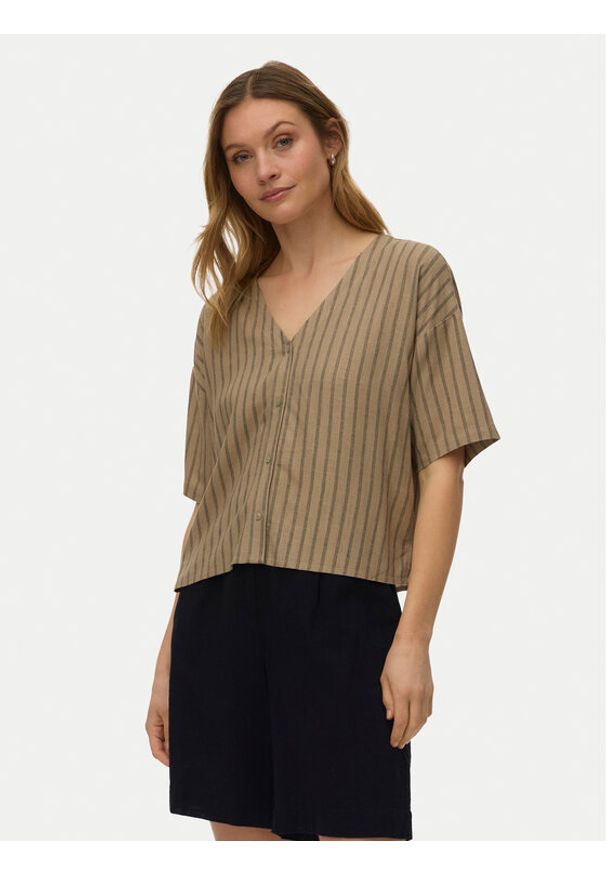 Vero Moda Koszula Rosie 10346914 Brązowy jasny Loose Fit. Kolor: brązowy. Materiał: wiskoza