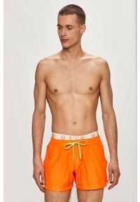 Moschino Underwear - Szorty kąpielowe. Kolor: pomarańczowy. Materiał: poliester, materiał. Wzór: nadruk #1