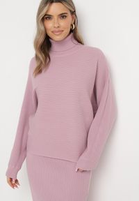 Born2be - Fioletowy Golf z Luźnym Rękawem Canauto. Typ kołnierza: golf. Kolor: fioletowy. Sezon: jesień, zima #4