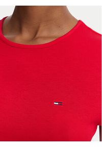 Tommy Jeans T-Shirt Draped DW0DW22802 Czerwony Slim Fit. Kolor: czerwony. Materiał: wiskoza #3