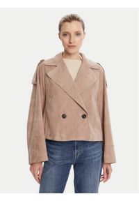 Weekend Max Mara Kurtka skórzana Maga 2525446061 Brązowy Regular Fit. Kolor: brązowy. Materiał: skóra