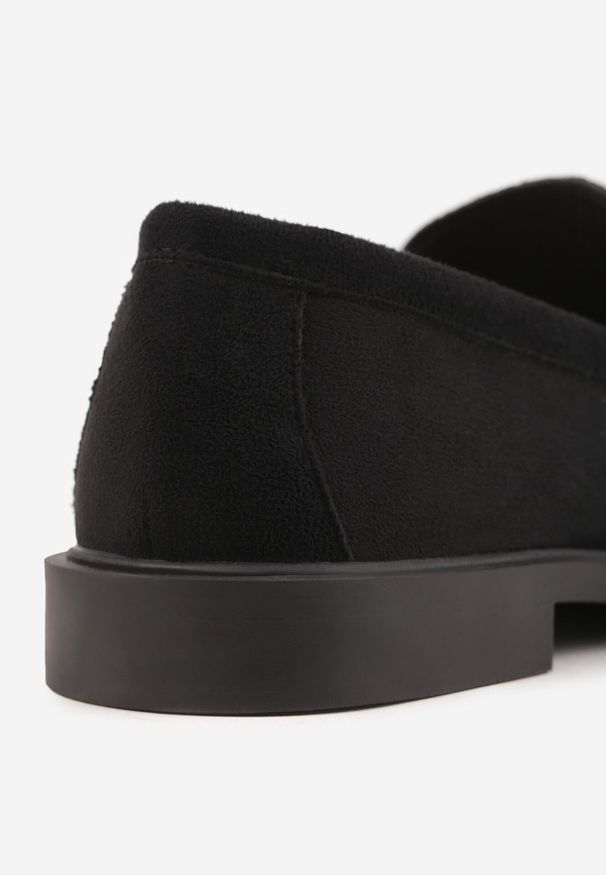 Born2be - Czarne Mokasyny VICES ze Skórzaną Wkładką i Frędzlami Leuconisse. Okazja: na co dzień. Kolor: czarny. Materiał: skóra. Wzór: aplikacja. Styl: elegancki, casual