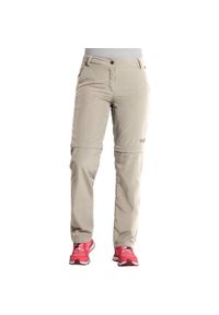 Spodnie trekkingowe Jack Wolfskin Marrakech Zip Off. Kolor: beżowy. Materiał: poliamid. Sport: turystyka piesza
