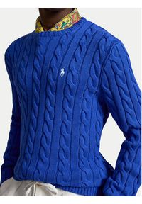 Polo Ralph Lauren Sweter 710775885546 Niebieski Regular Fit. Typ kołnierza: polo. Kolor: niebieski. Materiał: bawełna #3