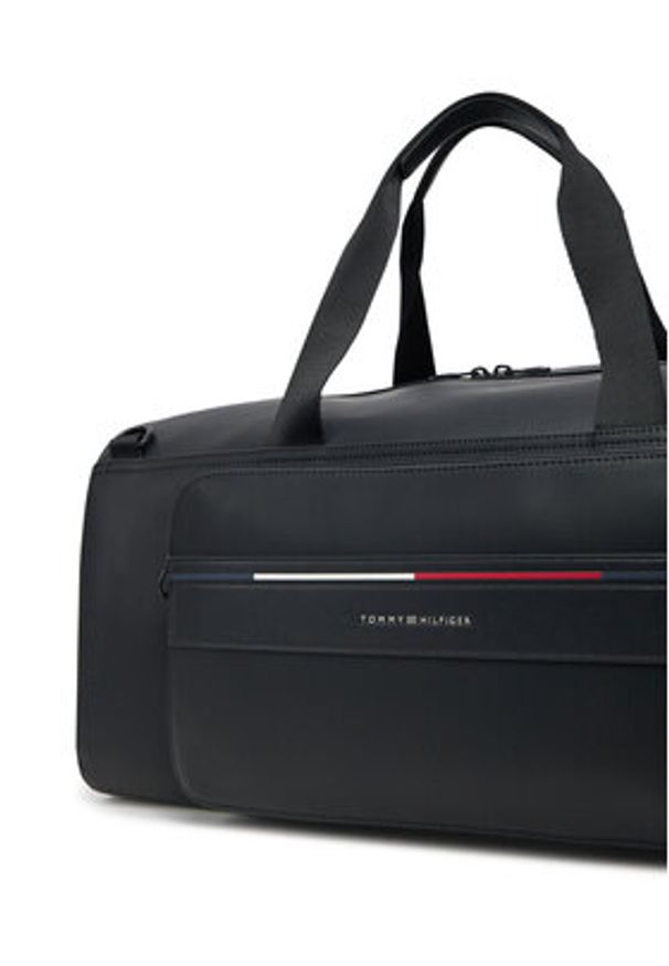 TOMMY HILFIGER - Tommy Hilfiger Torba Th Foundation Duffle AM0AM13364 Czarny. Kolor: czarny. Materiał: skóra