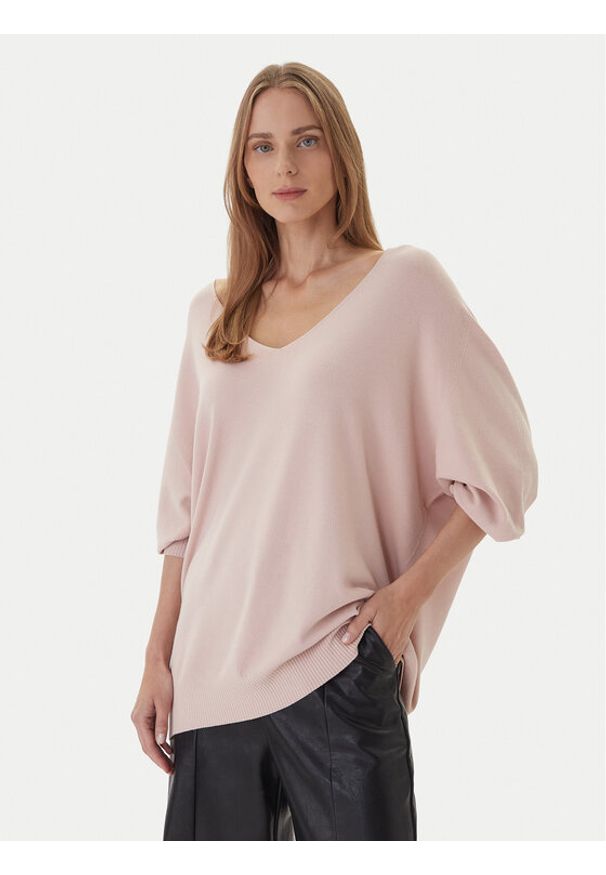 Kontatto Sweter 3M0815C Różowy Relaxed Fit. Kolor: różowy. Materiał: syntetyk