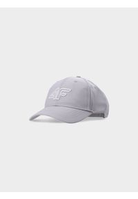 4f - 4F Czapka z daszkiem strapback uniseks - szara L/XL. Kolor: szary. Materiał: syntetyk, materiał. Wzór: haft. Sezon: lato. Styl: sportowy