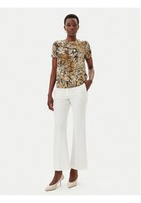 Marciano Guess Bluzka Blusa tatjana ss printed Brązowy Comfort Fit. Kolor: brązowy. Materiał: jedwab #4