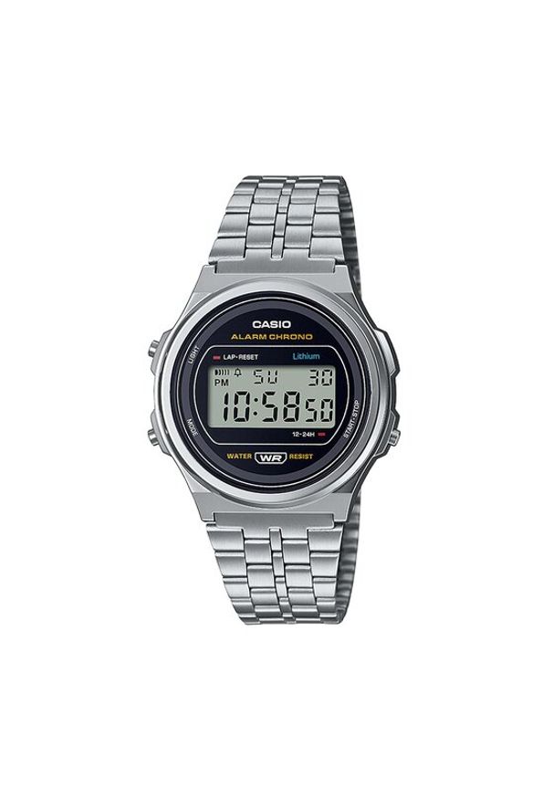 Casio Zegarek A171WE-1AEF Srebrny. Kolor: srebrny
