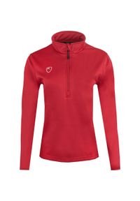 POWERLAYER - Damska Bluza z Kapturem 1/4 Zip Scarlet Red - Idealne Dopasowanie 2XS. Typ kołnierza: kaptur. Kolor: czerwony. Materiał: poliester. Długość: długie