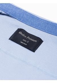 Ombre Clothing - Koszula męska z długim rękawem K540 - niebieska - XXL. Kolor: niebieski. Materiał: materiał, bawełna, tkanina. Długość rękawa: długi rękaw. Długość: długie #5