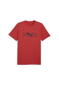 Puma - Męska koszulka Essentials Logo Lab PUMA Red Fire. Kolor: czerwony. Materiał: guma. Wzór: nadruk. Sport: fitness
