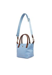 TOMMY HILFIGER - Tommy Hilfiger Torebka Popette Mini Tote AW0AW17709 Błękitny. Kolor: niebieski. Materiał: skórzane #3
