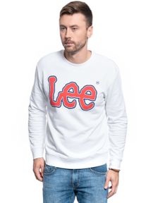 Lee - BLUZA LEE LOGO SWS WHITE L82VWO12 112122225. Wzór: nadruk