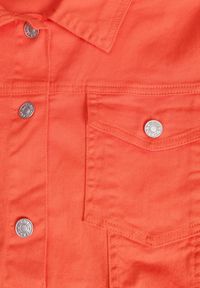 Renee - Pomarańczowa Jeansowa Kurtka z Bawełny Perilopei. Okazja: na co dzień. Kolekcja: plus size. Kolor: pomarańczowy. Materiał: bawełna, jeans. Styl: casual #4