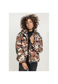 Urban Classics - Parka damska w dużych rozmiarach Urban Classic boyfriend. Okazja: na co dzień. Kolor: wielokolorowy, brązowy, zielony. Sezon: zima. Styl: casual #1