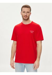 Tommy Jeans T-Shirt DM0DM18872 Czerwony Regular Fit. Kolor: czerwony. Materiał: bawełna