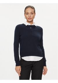 Tommy Jeans Sweter Essential DW0DW17254 Granatowy Regular Fit. Kolor: niebieski. Materiał: bawełna, wiskoza #1