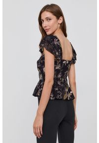 AllSaints Bluzka damska kolor czarny w kwiaty. Kolor: czarny. Materiał: tkanina. Wzór: kwiaty #5