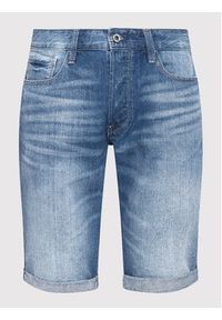 G-Star RAW - G-Star Raw Szorty jeansowe 3301 1/2 D07432-8973-071 Granatowy Straight Fit. Kolor: niebieski. Materiał: jeans, bawełna