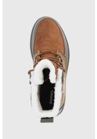 sorel - Sorel Śniegowce Velvet kolor brązowy. Nosek buta: okrągły. Zapięcie: sznurówki. Kolor: brązowy. Materiał: guma #3