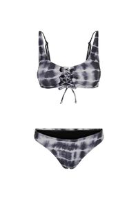 Urban Classics - Bikini Damskie Tie Dye Lace Up Bikini. Kolor: czarny, biały, wielokolorowy #1