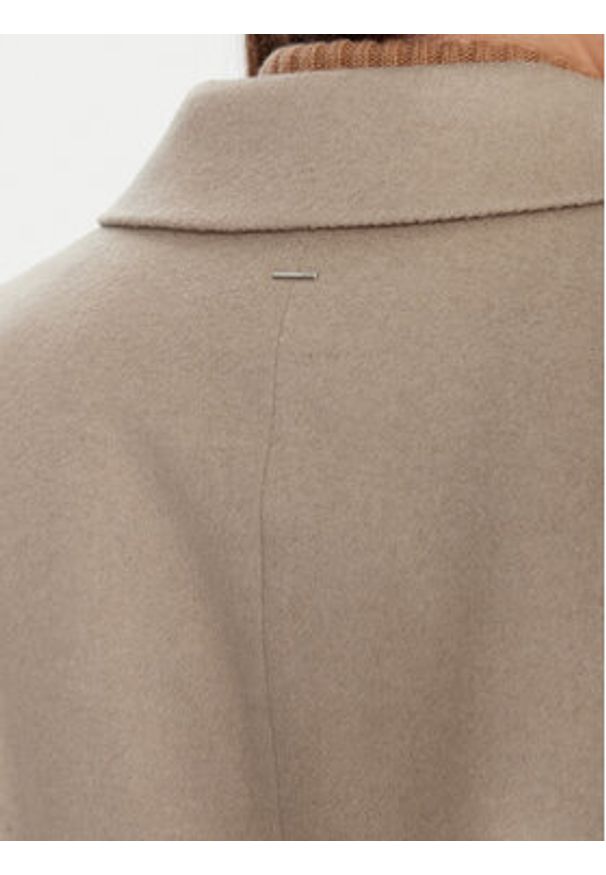 BOSS Płaszcz wełniany Classin 50548371 Beżowy Regular Fit. Kolor: beżowy. Materiał: wełna