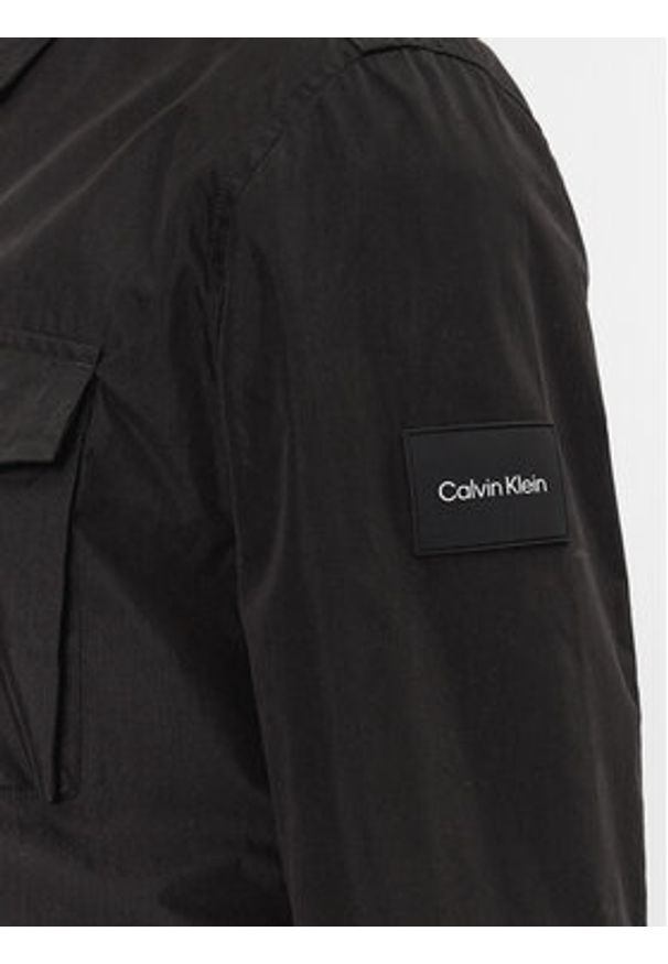 Calvin Klein Kurtka przejściowa Recycled Light Shirt Jacket K10K107136 Czarny Regular Fit. Kolor: czarny. Materiał: bawełna, syntetyk