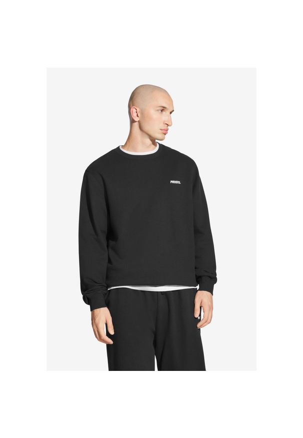 Bluza sportowa męska Prosto Subtle Logo bez kaptura. Typ kołnierza: bez kaptura. Kolor: czarny