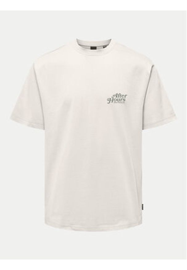 Only & Sons T-Shirt Bowen 22032071 Biały Relaxed Fit. Kolor: biały. Materiał: bawełna