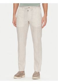 JOOP! Chinosy 17 JT-79Sake12 30045892 Beżowy Slim Fit. Kolor: beżowy. Materiał: len