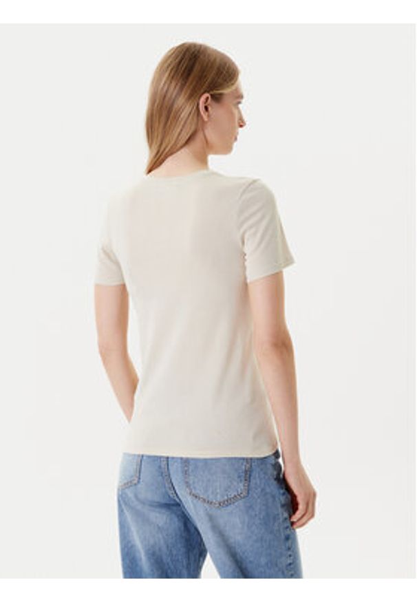 United Colors of Benetton - United Colors Of Benetton T-Shirt 3GA2E4230 Beżowy Regular Fit. Kolor: beżowy. Materiał: bawełna