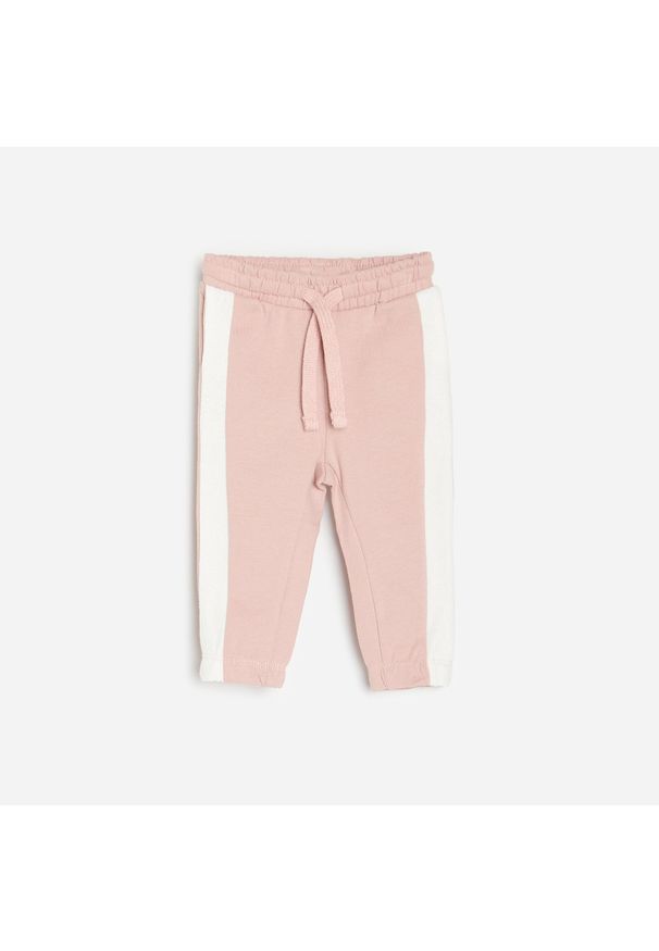 Reserved - Bawełniane spodnie dresowe - Różowy. Kolor: różowy. Materiał: dresówka, bawełna