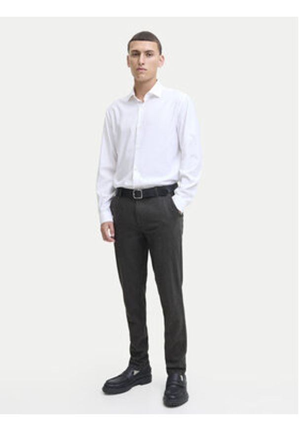 Jack & Jones Chinosy Marco Bowie 12279659 Szary Slim Fit. Kolor: szary. Materiał: bawełna