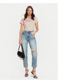 Guess T-Shirt W5RI19 I3Z14 Beżowy Regular Fit. Kolor: beżowy. Materiał: bawełna