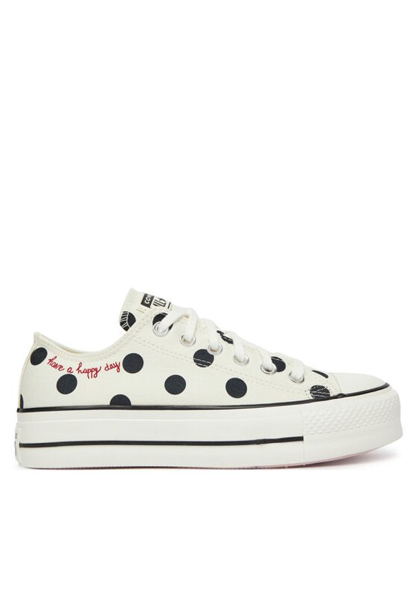 Converse Trampki Chuck Taylor All Star Lift Platform Polka Dots A10689C Beżowy. Kolor: beżowy. Materiał: materiał. Obcas: na platformie