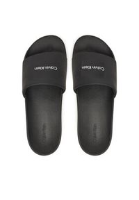 Calvin Klein Klapki Pool Slide W/ Ck Square HM0HM01754 Czarny. Kolor: czarny. Materiał: skóra