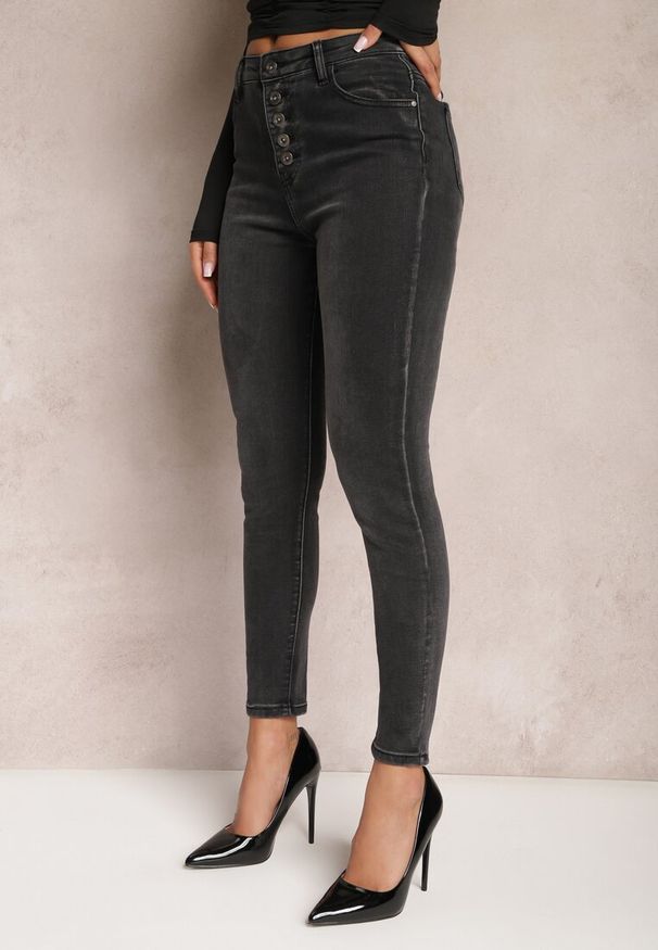 Renee - Czarne Jeansy Skinny High Waist Tatana. Stan: podwyższony. Kolor: czarny. Styl: klasyczny