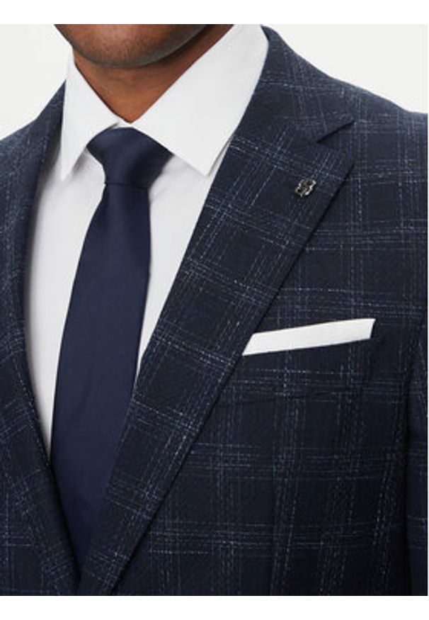 BOSS Marynarka H-Hutson-233 50535057 Granatowy Slim Fit. Kolor: niebieski. Materiał: wełna