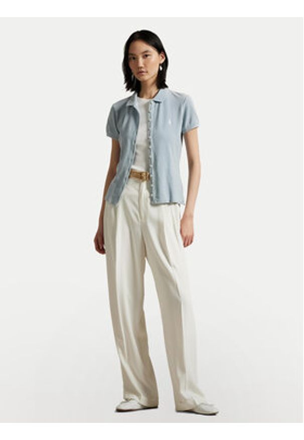 Polo Ralph Lauren Polo 211965095003 Błękitny Slim Fit. Typ kołnierza: polo. Kolor: niebieski. Materiał: bawełna