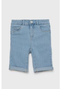 Kids Only szorty jeansowe dziecięce gładkie regulowana talia. Stan: podwyższony. Kolor: niebieski. Materiał: jeans. Wzór: gładki