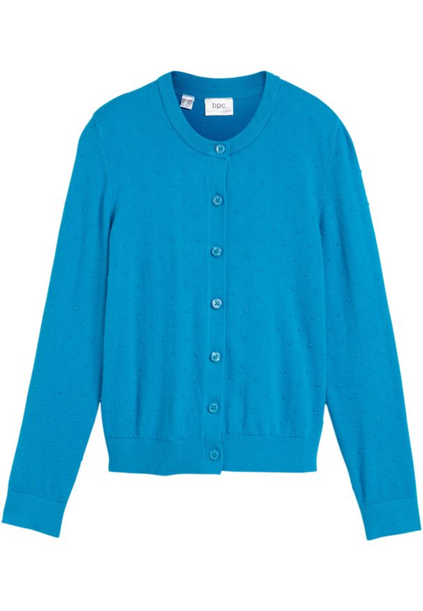 bonprix - Sweter rozpinany dziewczęcy. Kolor: niebieski
